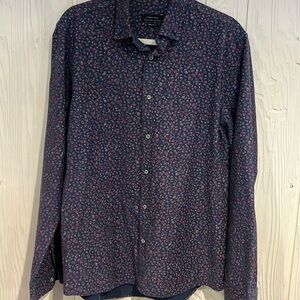 Zara Man Floral Button Down Shirt Regular Fit Large